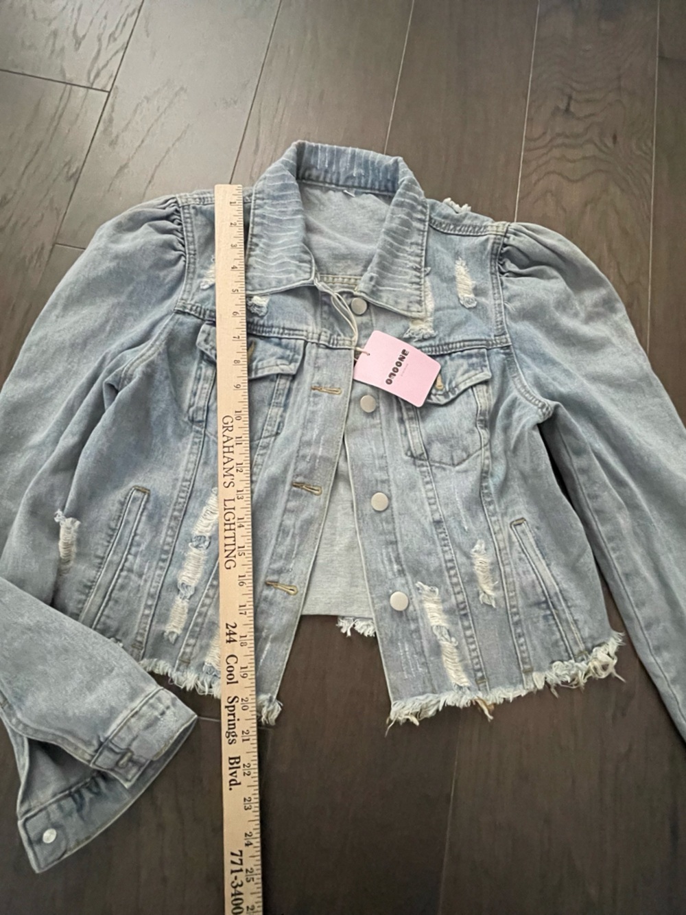 Light Blue Distressed Women’s Denim Jacket